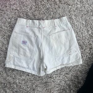 SMITH White Jean Shorts with Red Accents Vintage 80s